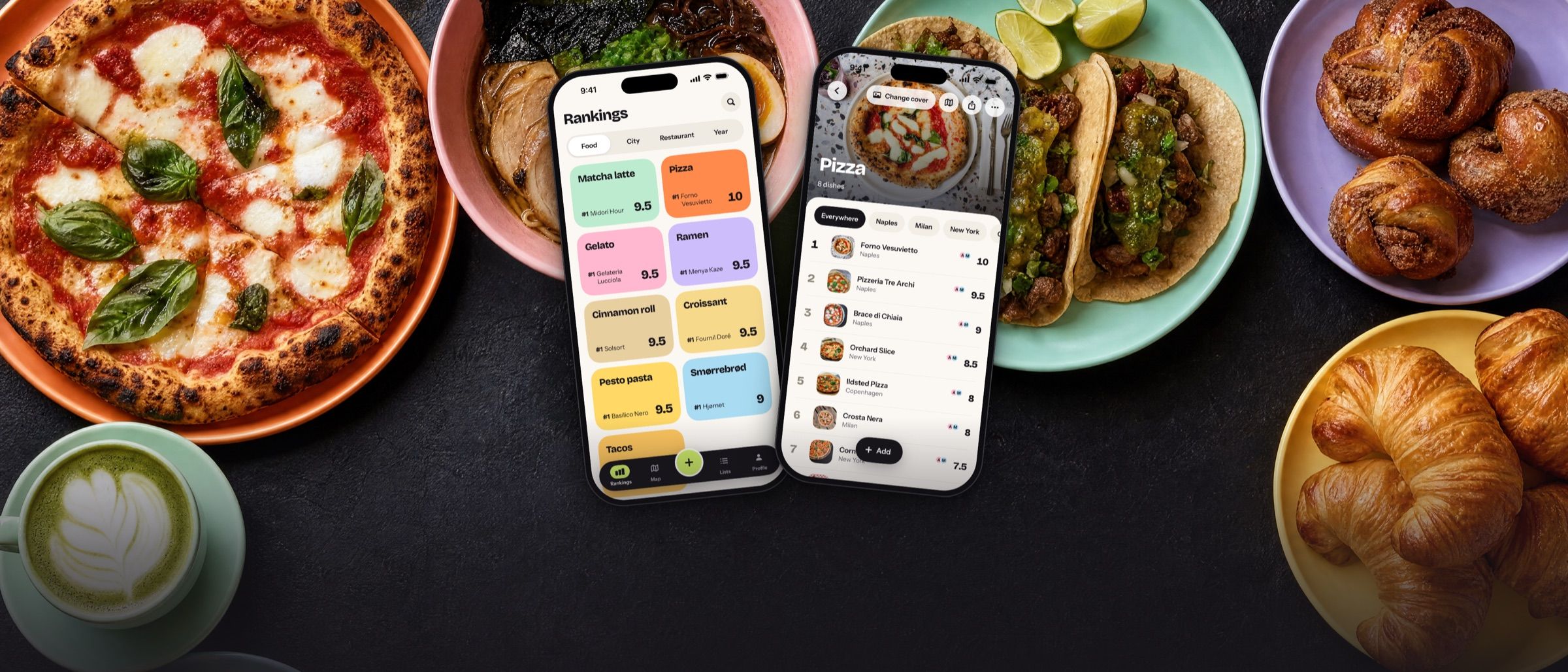 Matcha on iPhone: your rankings by food, and your pizza ranking
